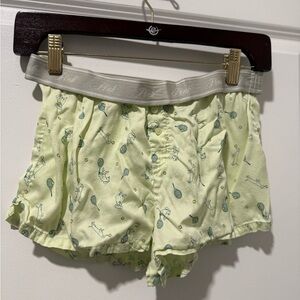 PINK Victoria's Secret Pale Yellow Tennis Print Cotton Sleep Shorts